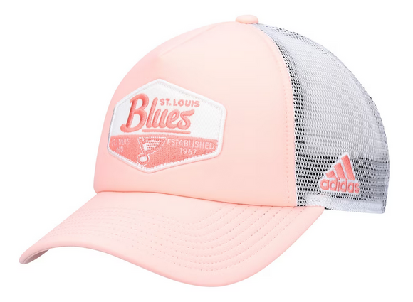 Men's adidas Pink/White St. Louis Blues Foam Trucker Snapback Hat