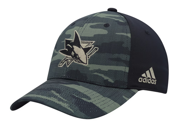 Men's adidas Camo/Black San Jose Sharks Military Appreciation Flex Hat