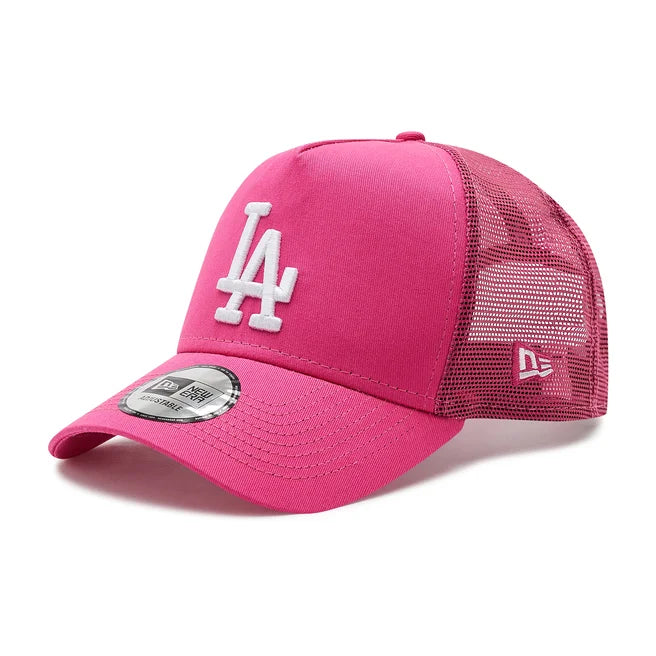 New Era LA Dodgers Tonal Mesh Pink A-Frame Trucker Cap