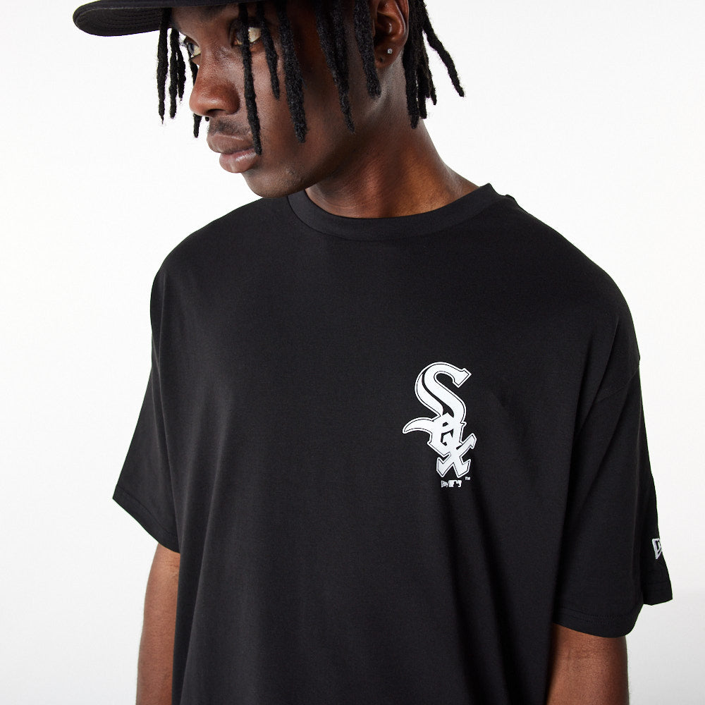 T-Shirt New Era League Essential Oversized Chicago White Sox Short Sleeve Black White - S