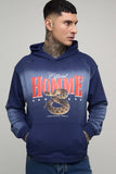 Tall Oversized Boxy Homme Western Spray Wash Distressed Hoodie