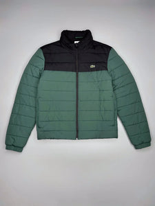 black green Lacoste Mens Hooded Puffer Jacke