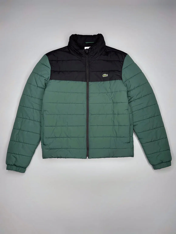 black green Lacoste Mens Hooded Puffer Jacke