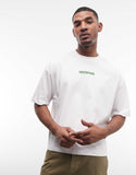 ASOS DESIGN boxy oversized t-shirt with scenic graphic in white
