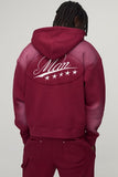 Oversized Boxy Western Washed Applique Stud Detail Hooded Tracksu