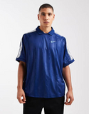 Nike striped polo top in navy