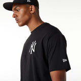 NEW ERA NEW YORK YANKEES MLB BIG LOGO OVERSIZED BLACK T-SHIRT BLACK 12195450