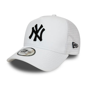 New Era Essential A Frame Trucker Cap. New York Yankees. White/Black