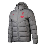 Liverpool Strike Puffer Jacket - Grey/Red