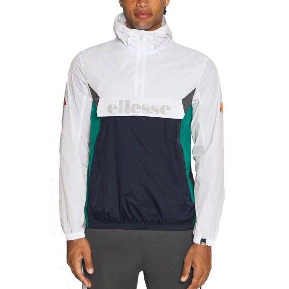 Ellesse Mens Brando Overhead Jacket White/Navy