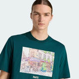 adidas Originals Paris illustration graphic t-shirt in dark green