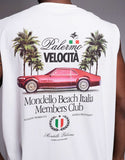 ASOS DESIGN oversized tank with Italia car graphic in white.