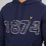 Lyle And Scott Vintage
Mens 1874 Logo Pullover Hoodie Navy