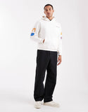Hollister boxy f1 graphic hoodie in white