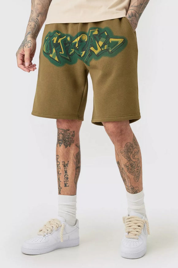 TALL RELAXED OFFICIAL GRAFFITI SPRAY SHORTS