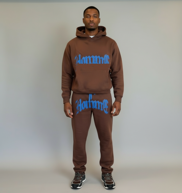 Oversized Boxy Homme Applique Hooded Tracksuit