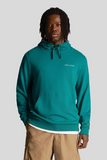 Lyle & Scott  LOOPBACK EMBROIDERED HOODIE COURT GREEN