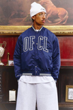 boohooMAN Oversized Boxy OFCL Embroidered Nylon Varsity Jacket