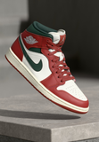 AIR JORDAN 1 MID - High-top trainers - sail/midnight green/pure platinum-coloured/redstone