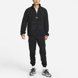 NikeMen's Nike Sportswear Therma-FIT Logo Label Suede Half Zipper Stand Collar Jacket BlackMen's