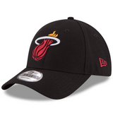 Men's Miami Heat New Era Black Official Team Color 9FORTY Adjustable Hat