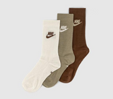 Nike Sports Everyday Essential High 3 Pairs  Brown Neautral
