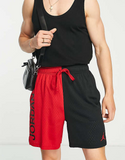 Jordan dri-fit spliced mesh shorts in black/red