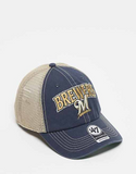 47 Brand Brewers script clean up trucker cap in blue