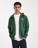 Nike Club full zip fleece hoodie in green
