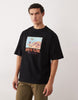 ASOS DESIGN - T-shirt oversize avec imprimé paysage - Noir.