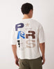 ASOS DESIGN - T-shirt oversize coupe carrée avec imprimé Paris - Blanc cassé.