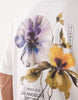 ASOS DESIGN - T-shirt oversize à imprimé fleurs - Blanc.