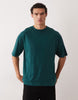 ASOS DESIGN - Oversized mørkegrøn T-shirt med sommerprint
