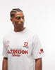 ASOS DESIGN relaxed t-shirt with front graphic in white.