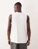 ASOS DESIGN super heavyweight relaxed tank with floral graphic in white rib fabric.