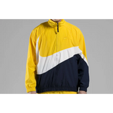 Nike Zipper Knitted Colorblock Sports Windproof Jacket Yellow
