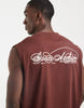 ASOS DESIGN oversized tank with text graphic in burgundy.