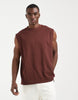 ASOS DESIGN oversized tank with text graphic in burgundy.