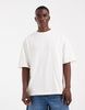 ASOS DESIGN oversized t-shirt with breach back graphic in cream.