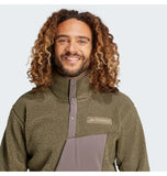 Men's Adidas Terrex Xploric High Pile Fleece Pullover Olive IW0228