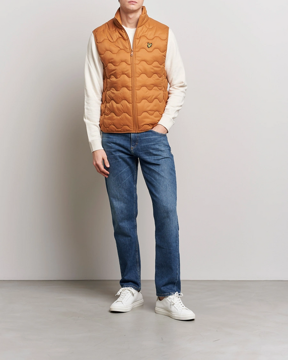 Lyle & Scott Crest Quilted Gilet Vest Salt Burne