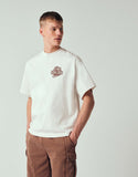 Nike Solo Swoosh graphic back print t-shirt in beige.