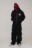 Oversized Boxy Cherry Heart Zip Through Hoodie