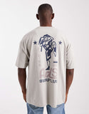 ASOS DESIGN relaxed t-shirt with street graphic in beige.