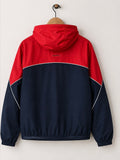 Jacket Lacoste Junior Water-Repellent Windbreaker Half Zip Pullover in Red