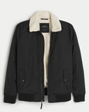 Hollister SHERPA-LINED FAUX SUEDE TRUCKER JACKET