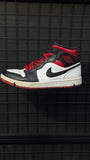 Air Jordan 1 Mid White/Gym Red-black,
