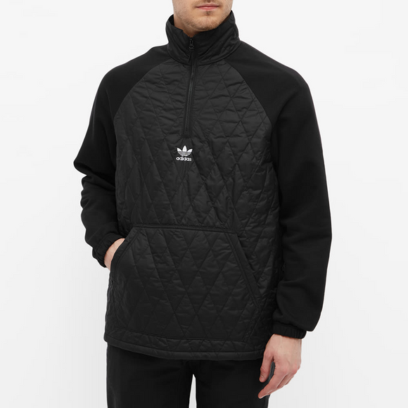 adidas originals Quilted Half Zip Sweat Logo