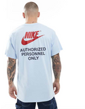 Nike Swoosh graphic back print t-shirt in blue