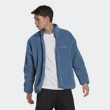 Adidas Originals Mens Sherpa Fleece Jacket Zip Track Top Heavyweight Coat Blue